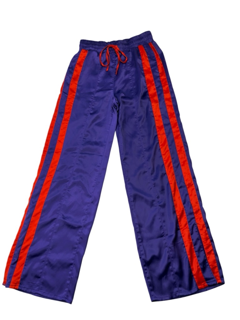 Nasty Gal Y2K Festival Track Pants Purple Red Stripe Wide Leg US 8